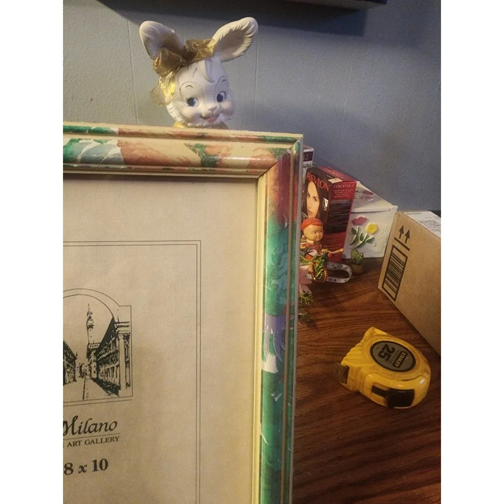 Vintage Fetco Milano Floral Marbled 8×10 Photo Frame, HTF 1980s
